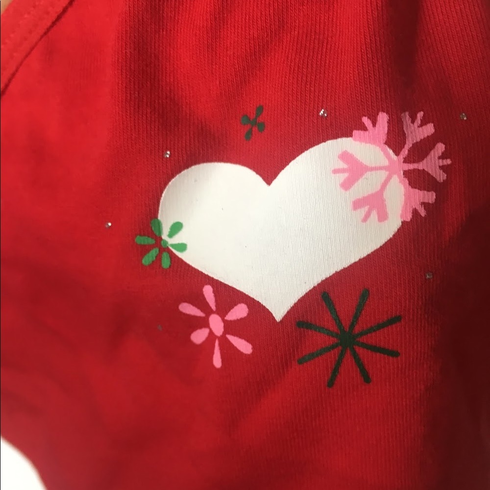 Xhilaration Red Christmas Hearts Sports Bra Top - Picture 3 of 4